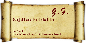Gajdics Fridolin névjegykártya
